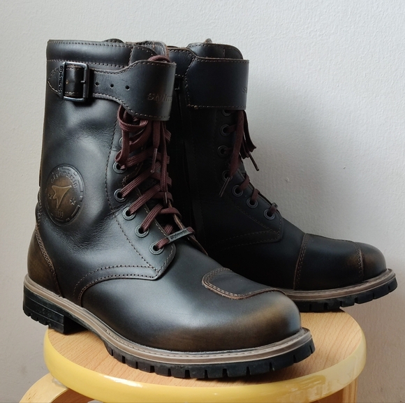 Stylmartin Men's 7.5 Rocket WP Brown Leather Moto Riding Boots